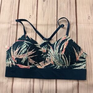 PINK Victorias Secret Medium Lightly Lined Bralette Bra Blue No Wire Lace Sexy